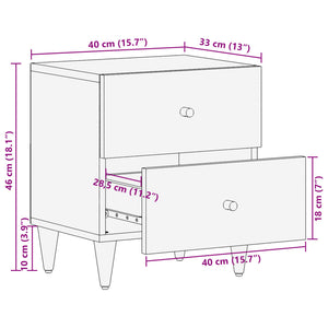 Κομοδίνο 40 x 33 x 46 εκ. από Μασίφ Ξύλο Μάνγκο