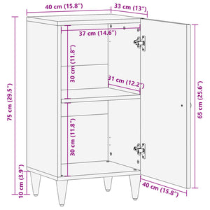 Βοηθητικό Ντουλάπι 40 x 33 x 75 εκ. από Μασίφ Ξύλο Μάνγκο