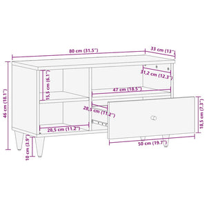 Έπιπλο Τηλεόρασης 80 x 33 x 46 εκ. από Μασίφ Ξύλο Μάνγκο