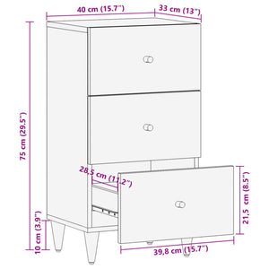 Βοηθητικό Ντουλάπι 40 x 33 x 75 εκ. από Μασίφ Ξύλο Μάνγκο