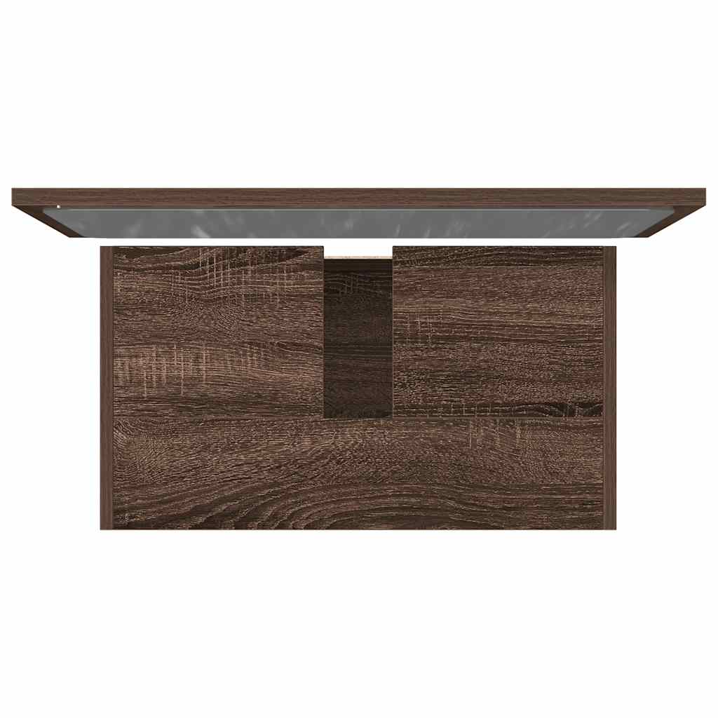 Σετ Επίπλων Μπάνιου 2 Τεμαχίων Καφέ Δρυς από Τεχν. Ξύλο - Pakobazaar