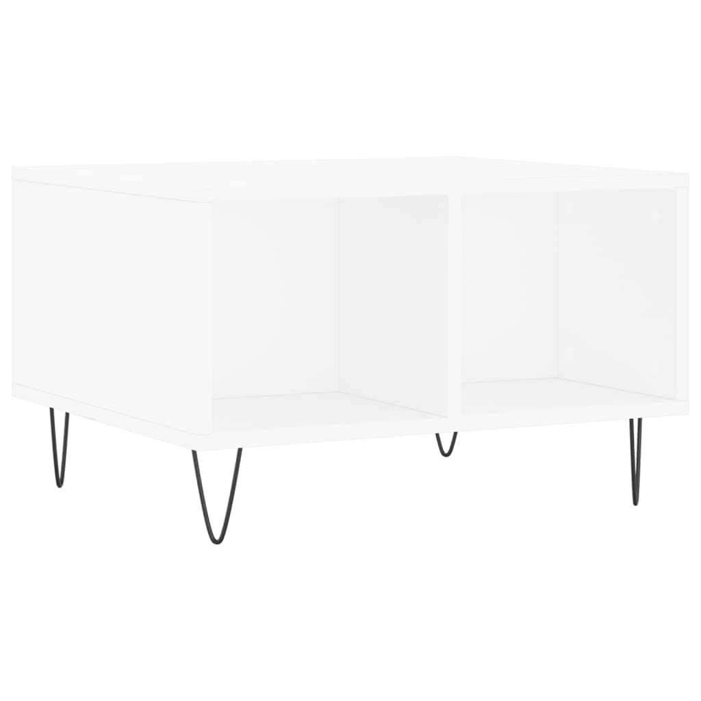 Τραπεζάκι Σαλονιού Λευκό 60x50x36,5 εκ. από Επεξεργασμένο Ξύλο