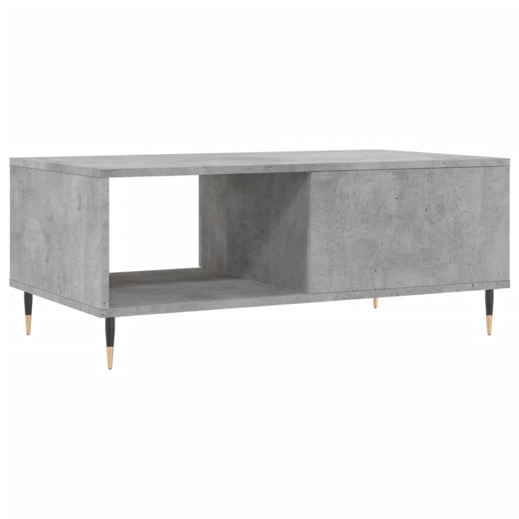Τραπεζάκι Σαλονιού Γκρι Σκυροδ. 90x50x36,5 εκ. Επεξεργ. Ξύλο