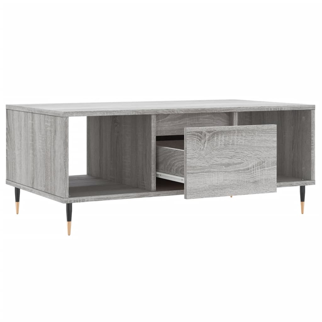 Τραπεζάκι Σαλονιού Γκρι Sonoma 90x50x36,5εκ. Επεξεργασμένο Ξύλο