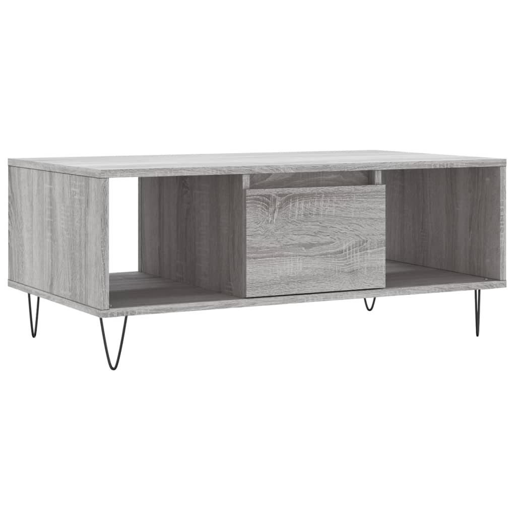 Τραπεζάκι Σαλονιού Γκρι Sonoma 90x50x36,5εκ. Επεξεργασμένο Ξύλο