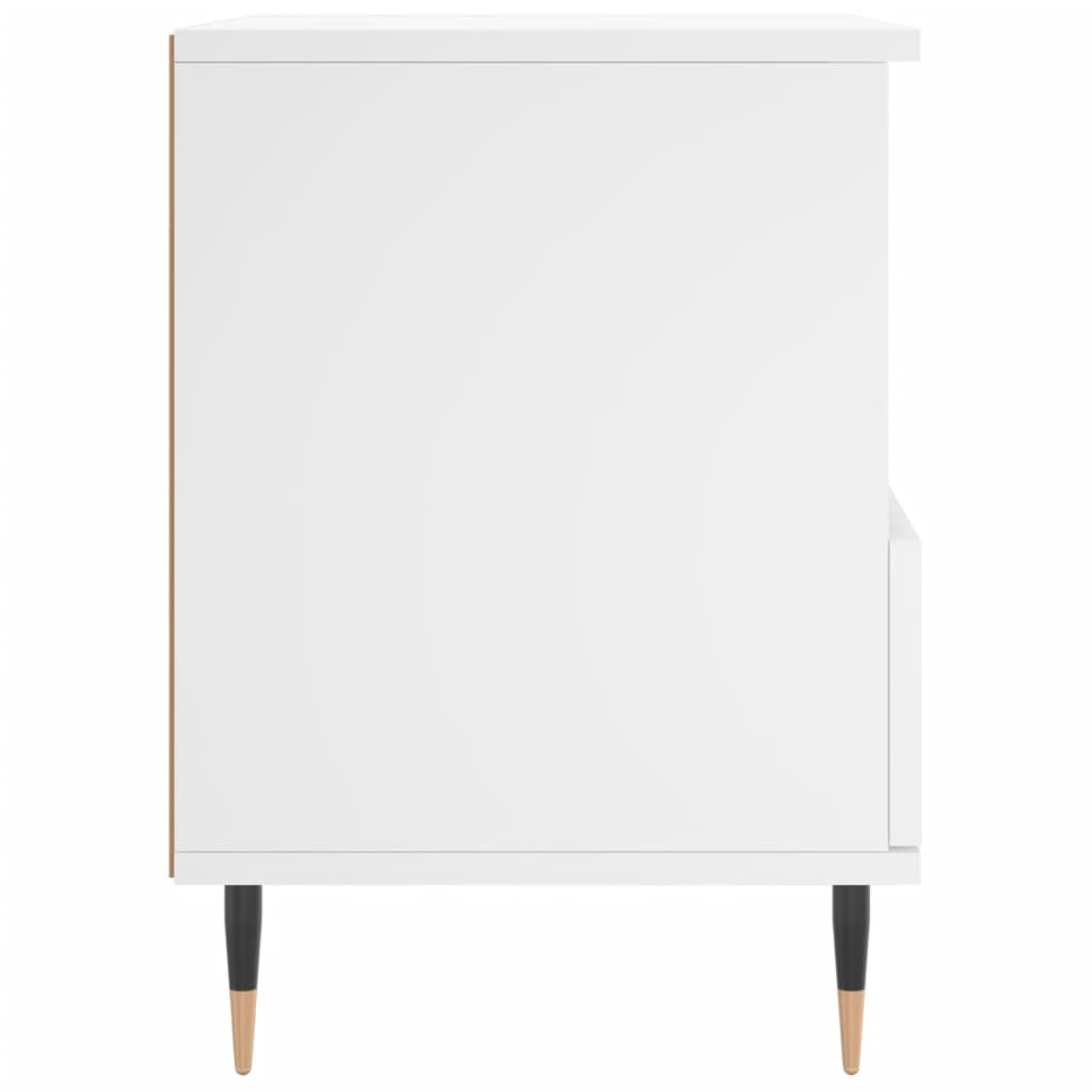 Κομοδίνα Λευκά 2 τεμ. 40 x 35 x 50 εκ. από Επεξεργασμένο Ξύλο