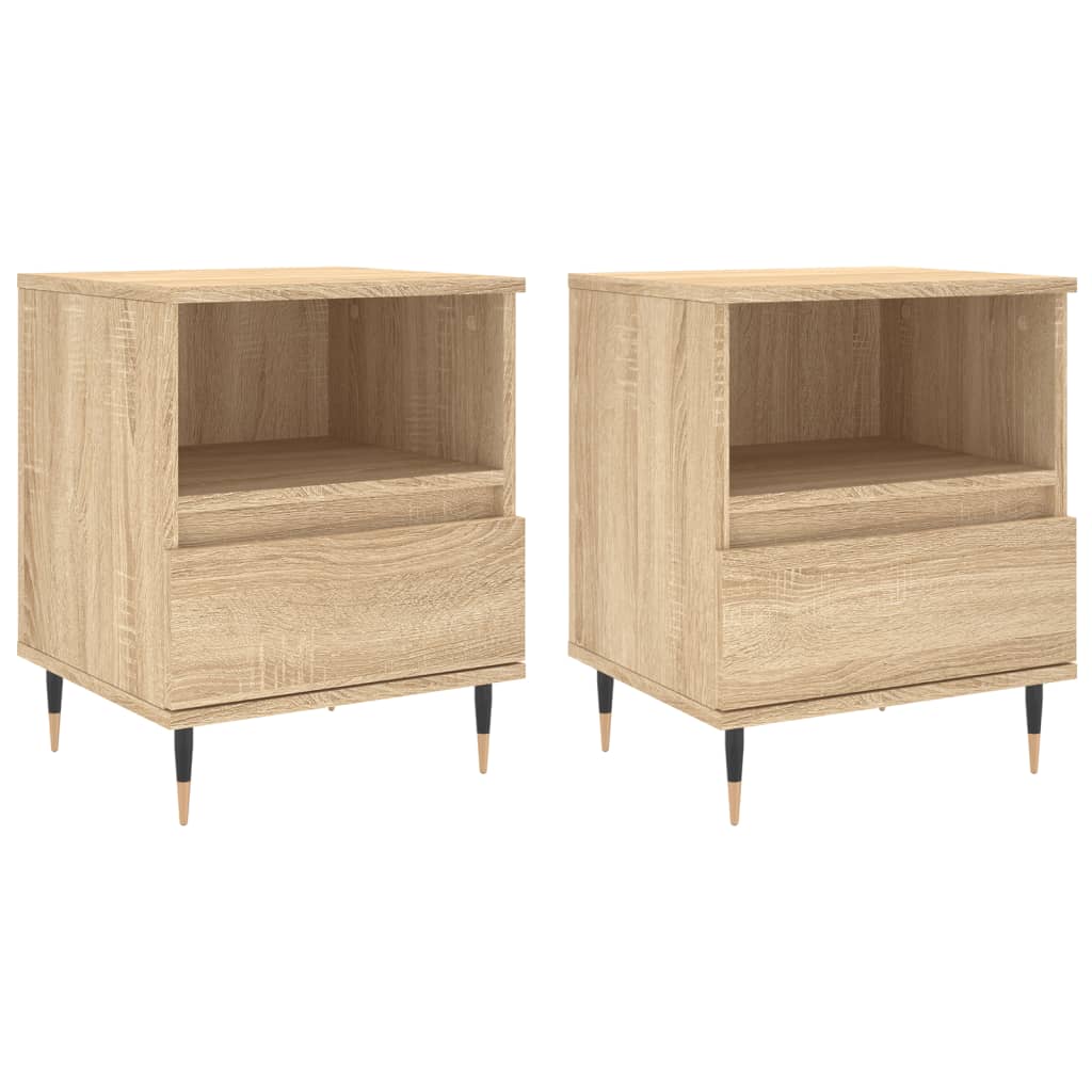 Κομοδίνα 2 τεμ. Sonoma Δρυς 40 x 35 x 50 εκ. από Επεξεργ. Ξύλο