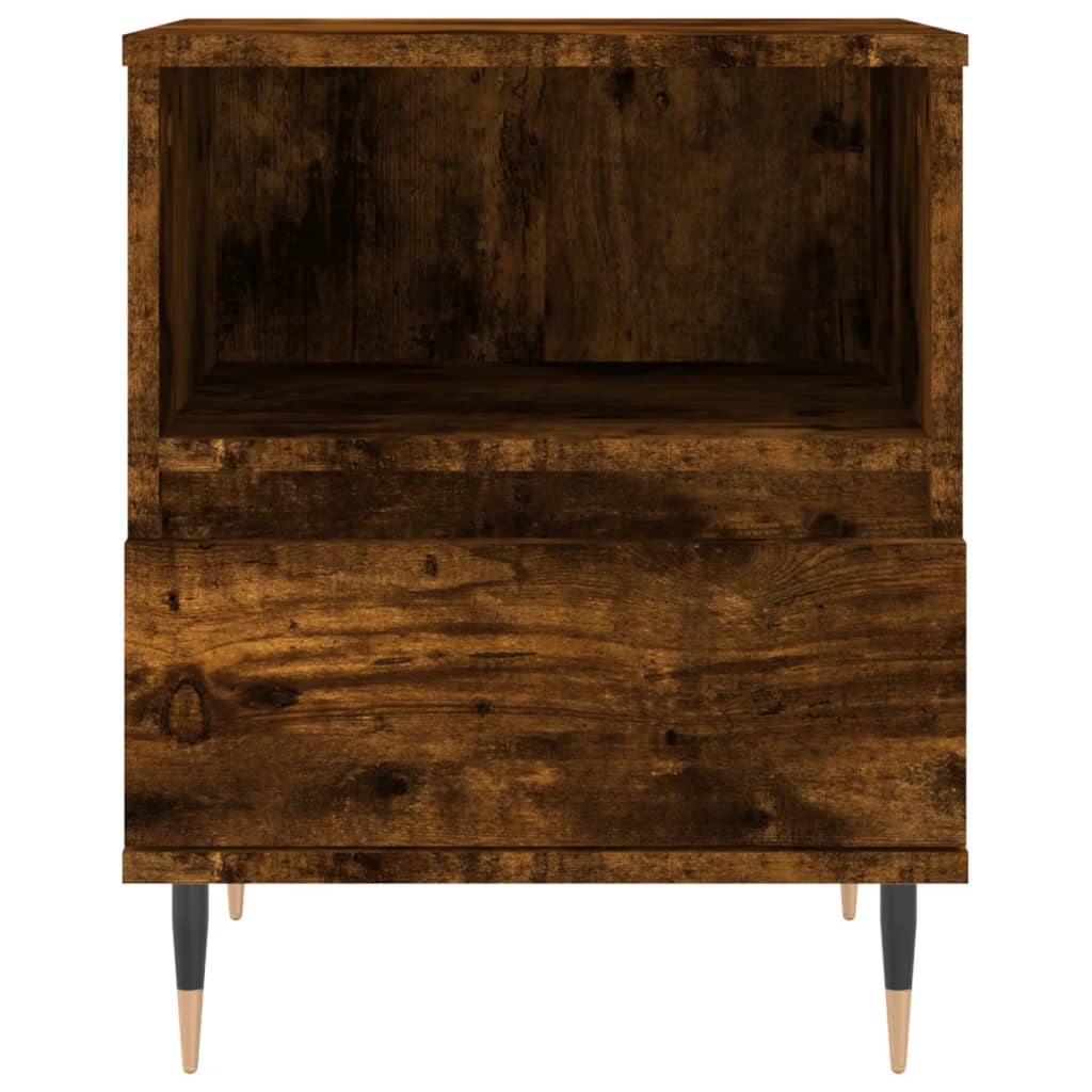 Κομοδίνα 2 τεμ. Καπνιστή Δρυς 40 x 35 x 50 εκ. Επεξεργ. Ξύλο