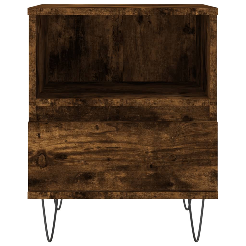 Κομοδίνο Καπνιστή Δρυς 40 x 35 x 50 εκ. από Επεξεργ. Ξύλο