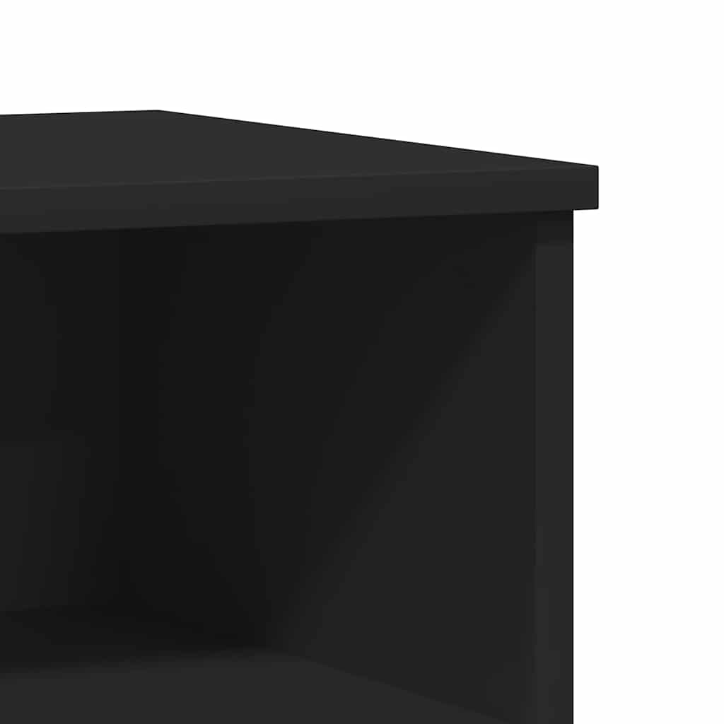 Κομοδίνο Μαύρο 40 x 35 x 50 εκ. από Επεξεργασμένο Ξύλο