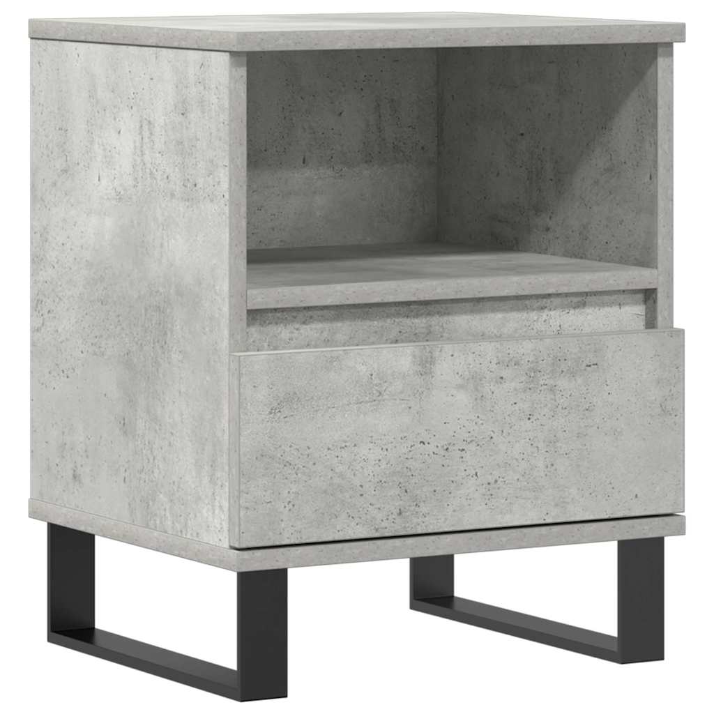 Κομοδίνο Γκρι Σκυροδέματος 40 x 35 x 50 εκ. από Επεξεργ. Ξύλο