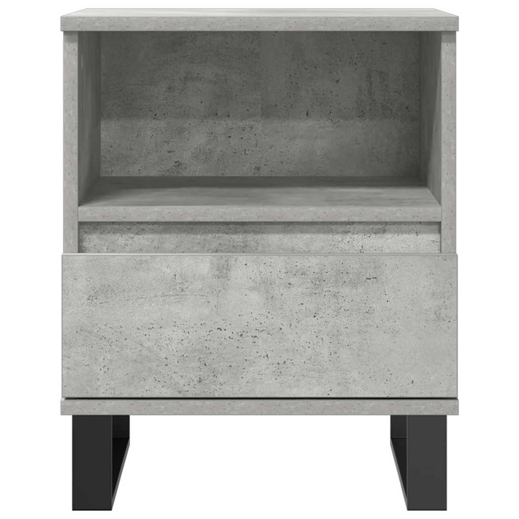 Κομοδίνα 2 τεμ. Γκρι Σκυροδέματος 40x35x50 εκ. Επεξεργ. Ξύλο