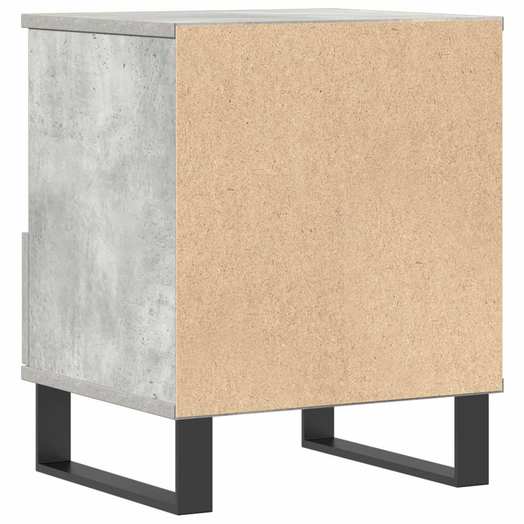 Κομοδίνα 2 τεμ. Γκρι Σκυροδέματος 40x35x50 εκ. Επεξεργ. Ξύλο