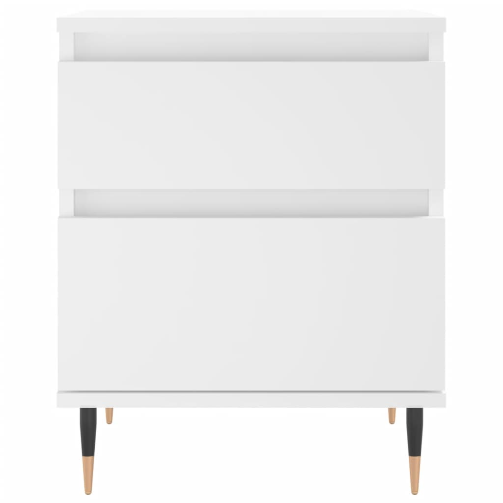 Κομοδίνο Λευκό 40 x 35 x 50 εκ. από Επεξεργασμένο Ξύλο