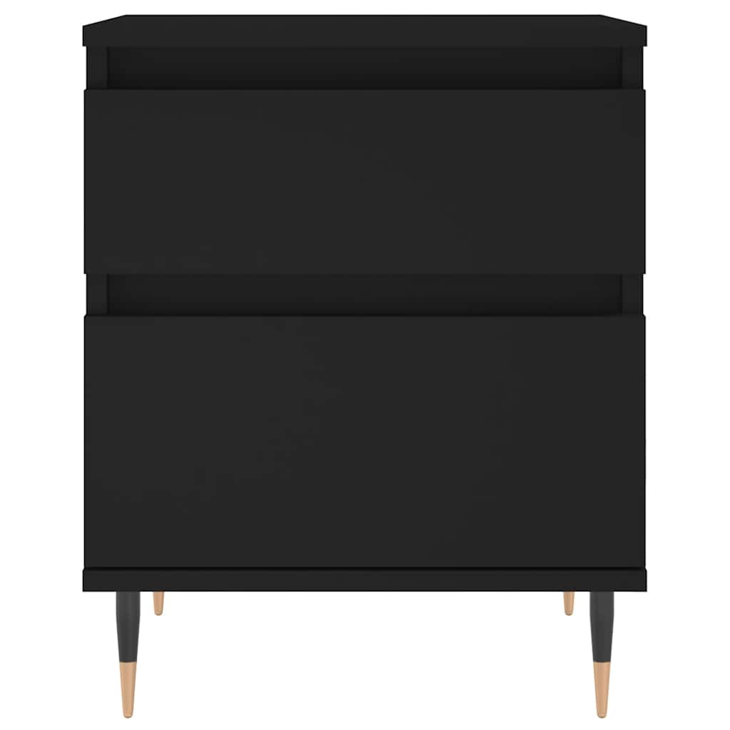 Κομοδίνα 2 τεμ. Μαύρα 40 x 35 x 50 εκ. από Επεξεργασμένο Ξύλο