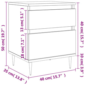 Κομοδίνο Sonoma Δρυς 40 x 35 x 50 εκ. από Επεξεργ. Ξύλο