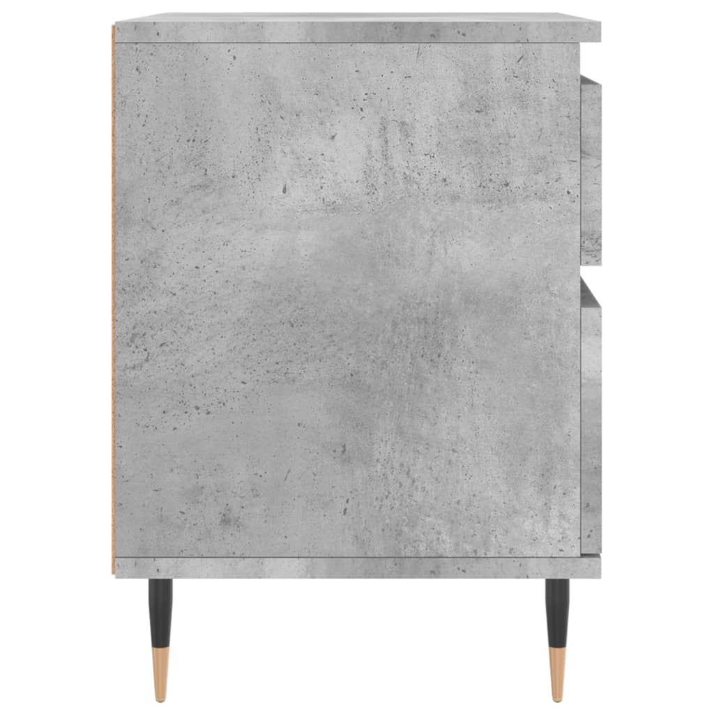 Κομοδίνα 2 τεμ. Γκρι Σκυροδέματος 40x35x50 εκ. Επεξεργ. Ξύλο