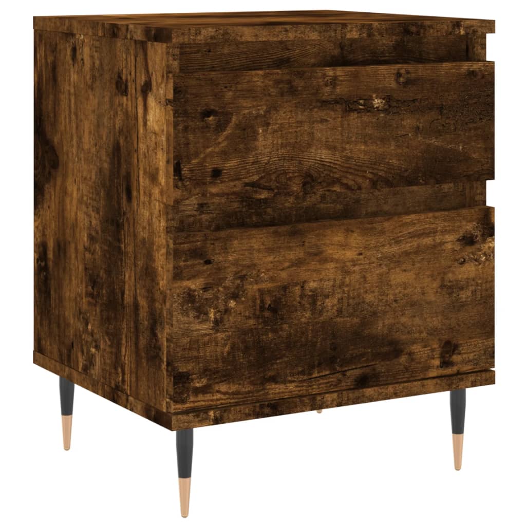 Κομοδίνα 2 τεμ. Καπνιστή Δρυς 40 x 35 x 50 εκ. Επεξεργ. Ξύλο