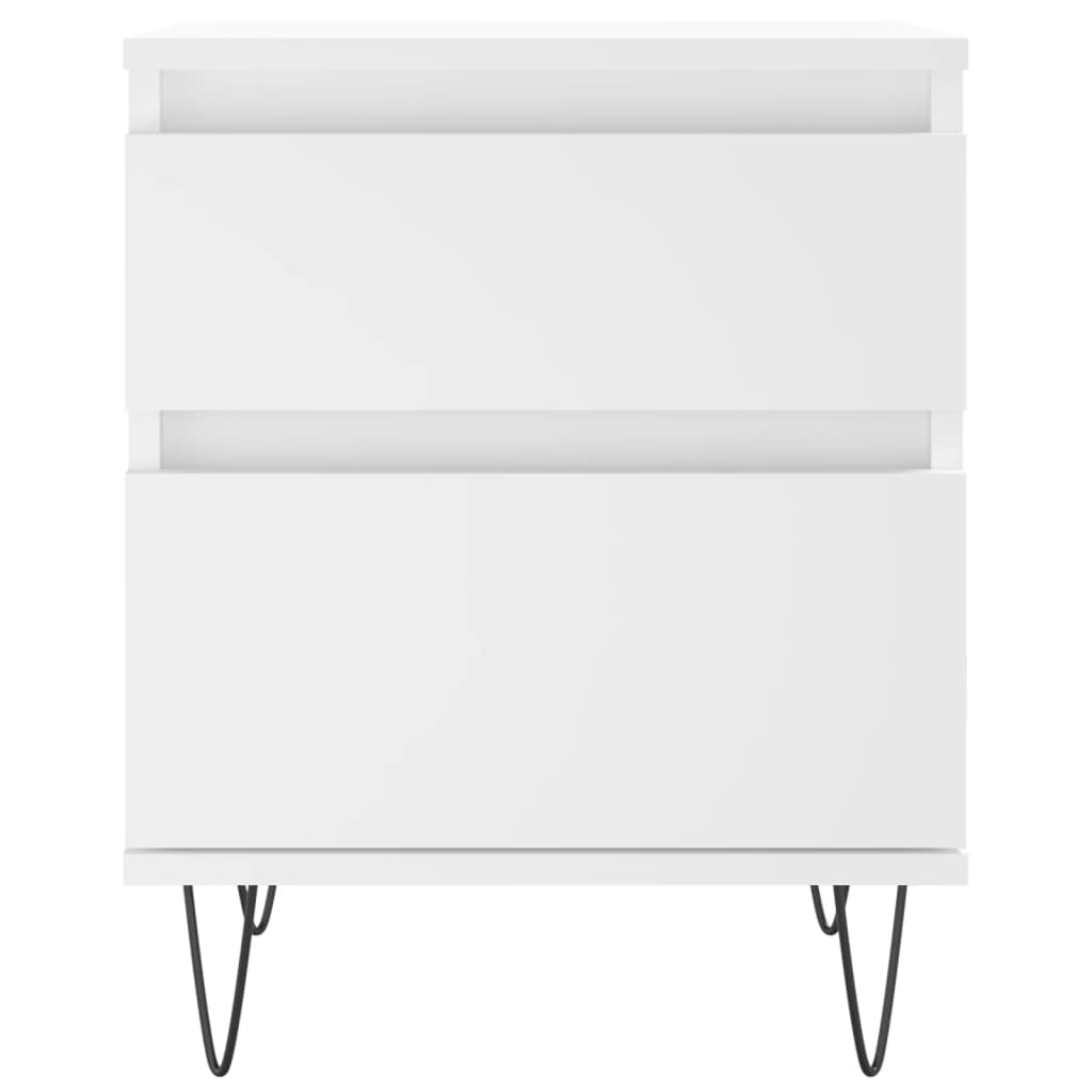 Κομοδίνα Λευκά 2 τεμ. 40 x 35 x 50 εκ. από Επεξεργασμένο Ξύλο - Pakobazaar