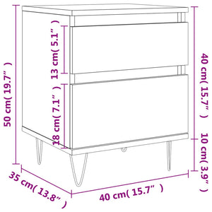Κομοδίνο Γκρι Σκυροδέματος 40 x 35 x 50 εκ. από Επεξεργ. Ξύλο