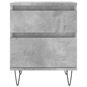 Κομοδίνο Γκρι Σκυροδέματος 40 x 35 x 50 εκ. από Επεξεργ. Ξύλο