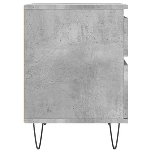 Κομοδίνα 2 τεμ. Γκρι Σκυροδέματος 40x35x50 εκ. Επεξεργ. Ξύλο