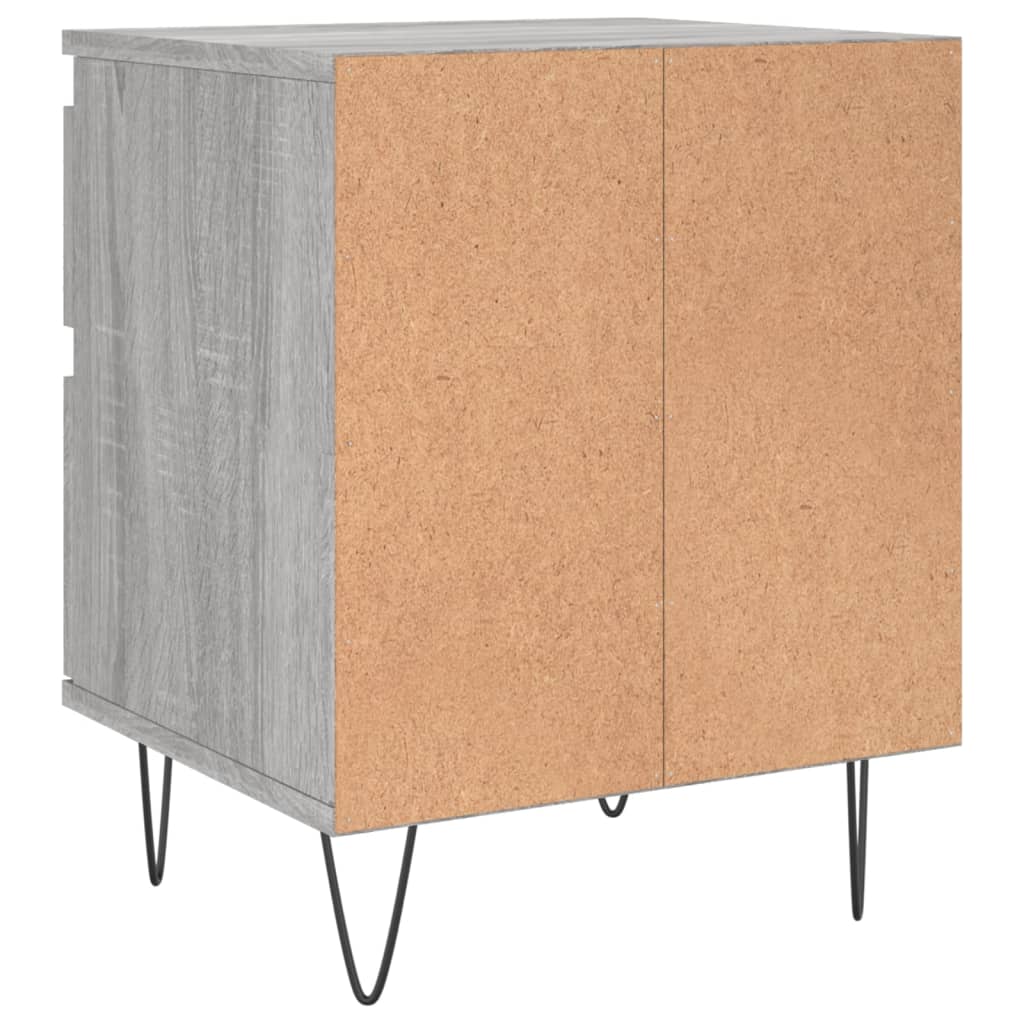 Κομοδίνα 2 τεμ. Γκρι Sonoma 40 x 35 x 50 εκ. από Επεξεργ. Ξύλο