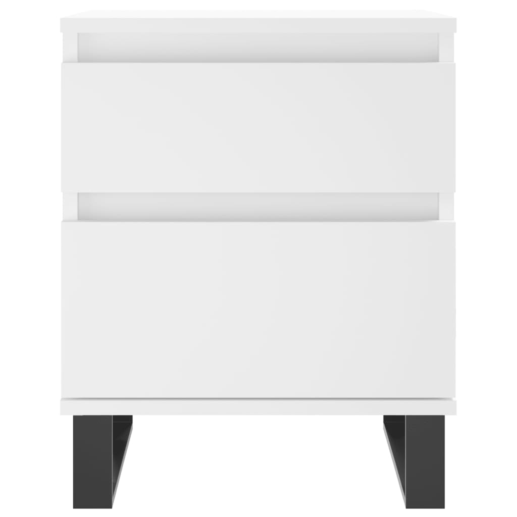 Κομοδίνα Λευκά 2 τεμ. 40 x 35 x 50 εκ. από Επεξεργασμένο Ξύλο