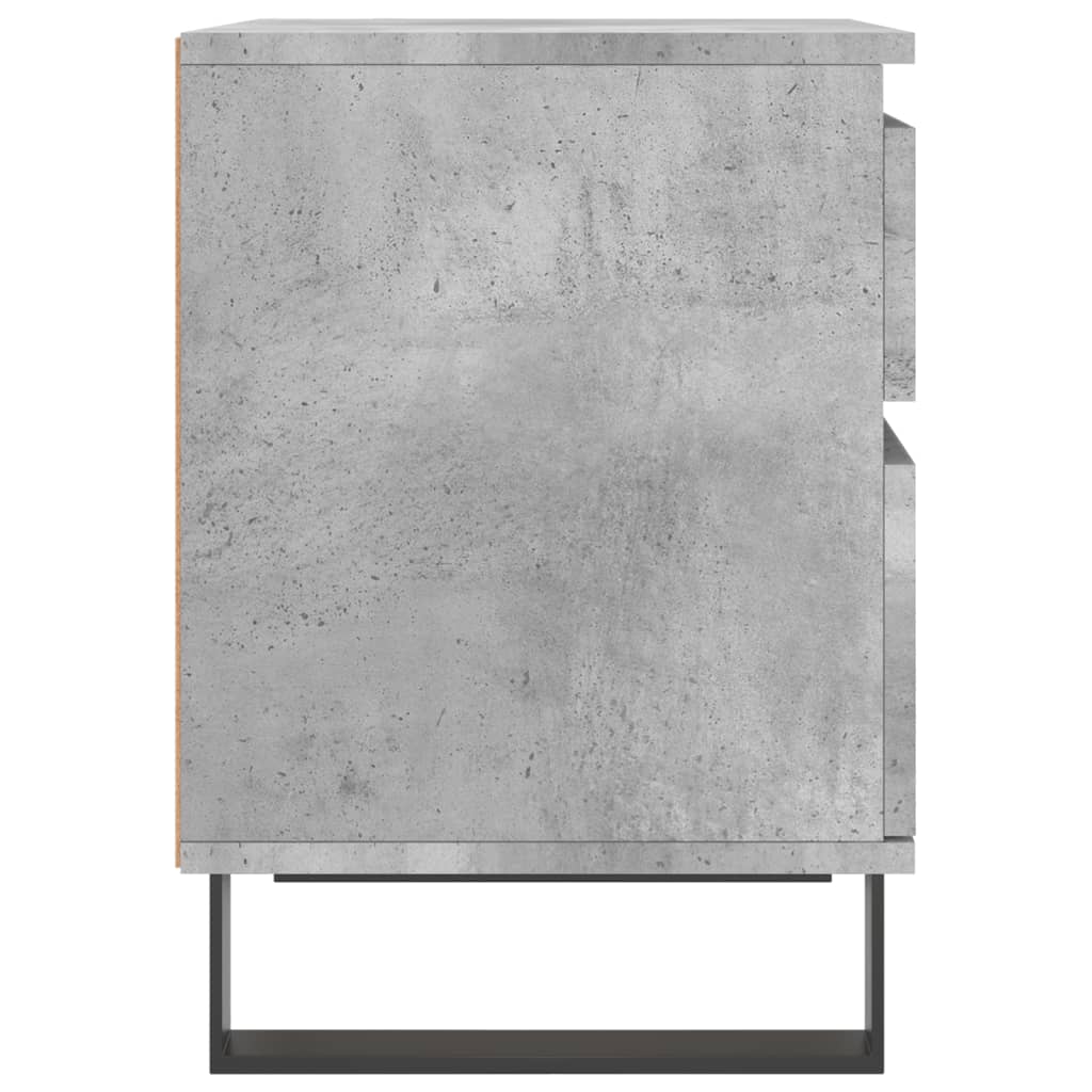 Κομοδίνα 2 τεμ. Γκρι Σκυροδέματος 40x35x50 εκ. Επεξεργ. Ξύλο - Pakobazaar
