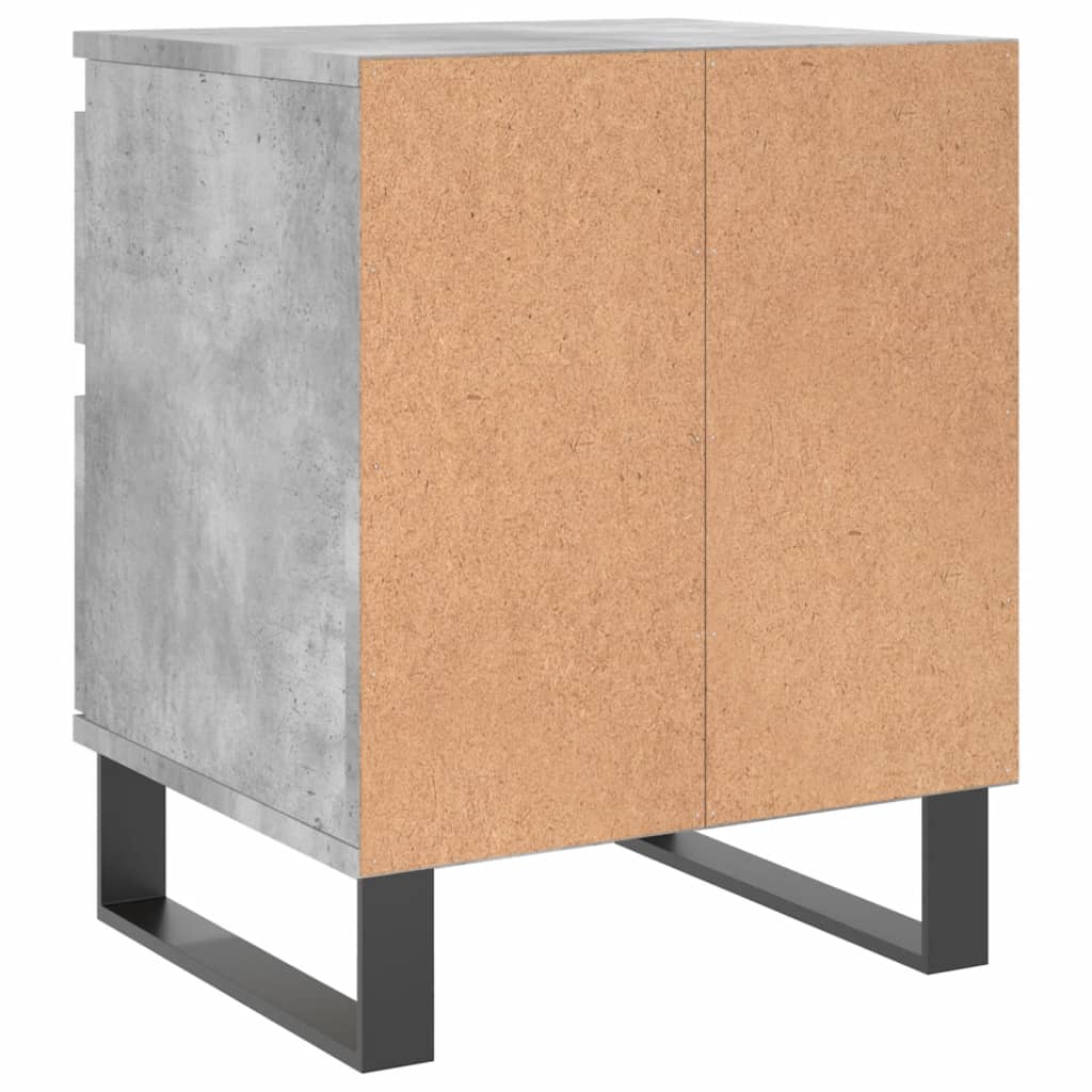 Κομοδίνα 2 τεμ. Γκρι Σκυροδέματος 40x35x50 εκ. Επεξεργ. Ξύλο - Pakobazaar