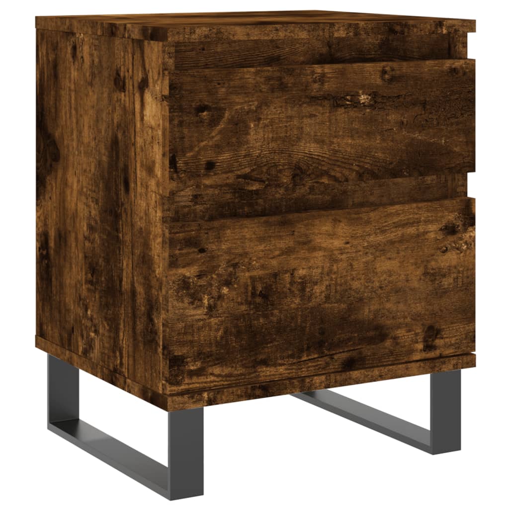 Κομοδίνα 2 τεμ. Καπνιστή Δρυς 40 x 35 x 50 εκ. Επεξεργ. Ξύλο