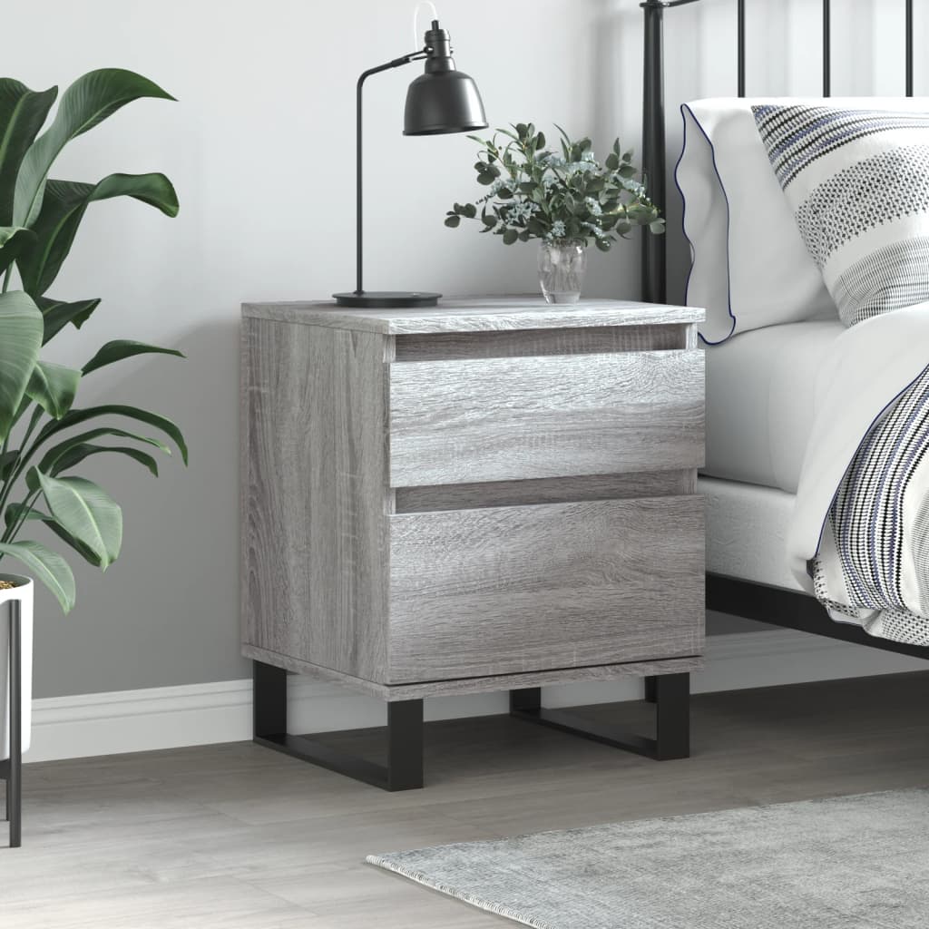 Κομοδίνο Γκρι Sonoma 40 x 35 x 50 εκ. από Επεξεργασμένο Ξύλο