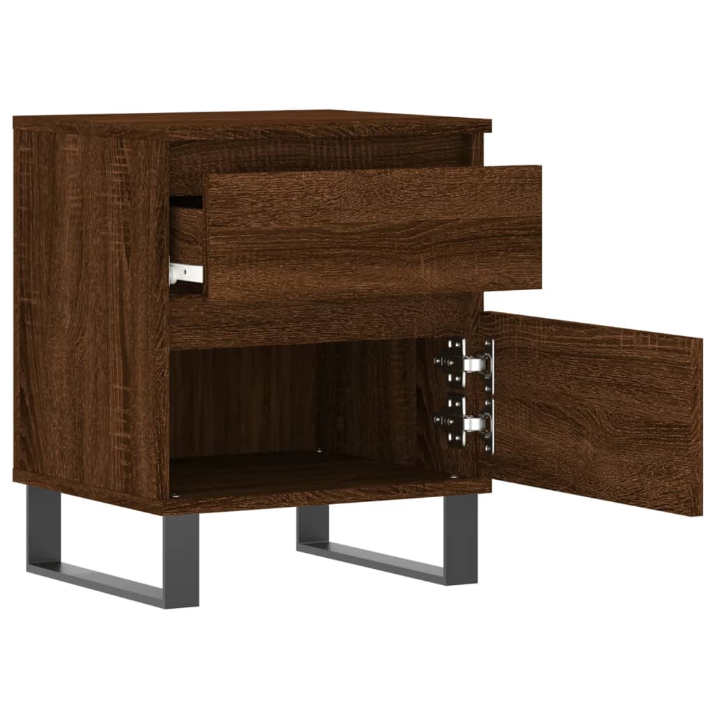 Κομοδίνο Καφέ Δρυς 40 x 35 x 50 εκ. από Επεξεργασμένο Ξύλο