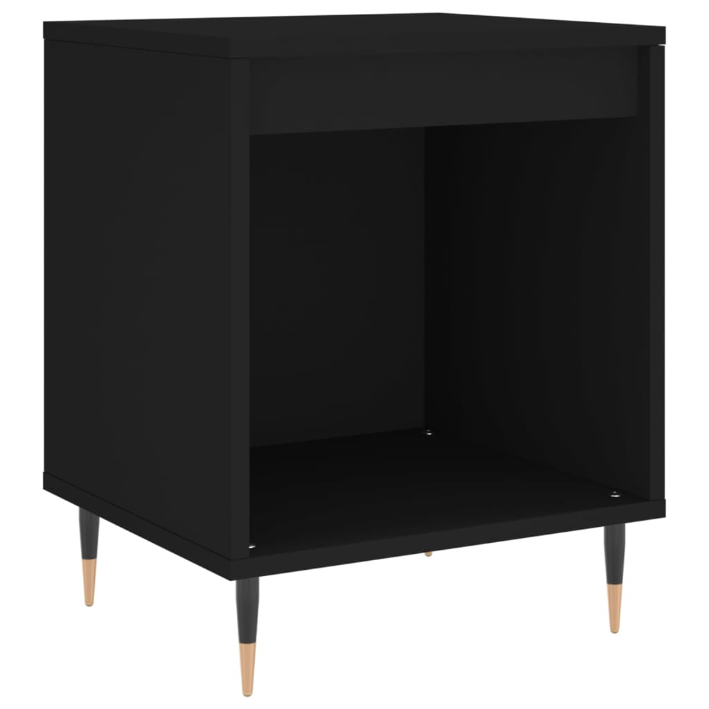 Κομοδίνα 2 τεμ. Μαύρα 40 x 35 x 50 εκ. από Επεξεργασμένο Ξύλο