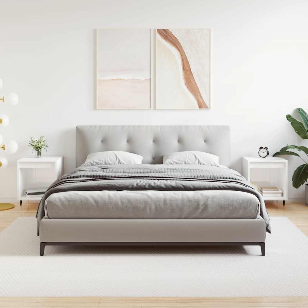 Κομοδίνα 2 τεμ. Γυαλ. Λευκό 40 x 35 x 50 εκ. Επεξεργασμένο Ξύλο - Pakobazaar