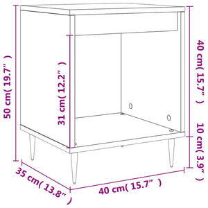 Κομοδίνα 2 τεμ. Sonoma Δρυς 40 x 35 x 50 εκ. από Επεξεργ. Ξύλο