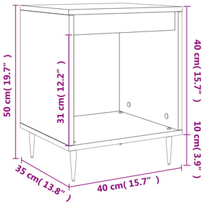 Κομοδίνο Γκρι Sonoma 40 x 35 x 50 εκ. από Επεξεργασμένο Ξύλο