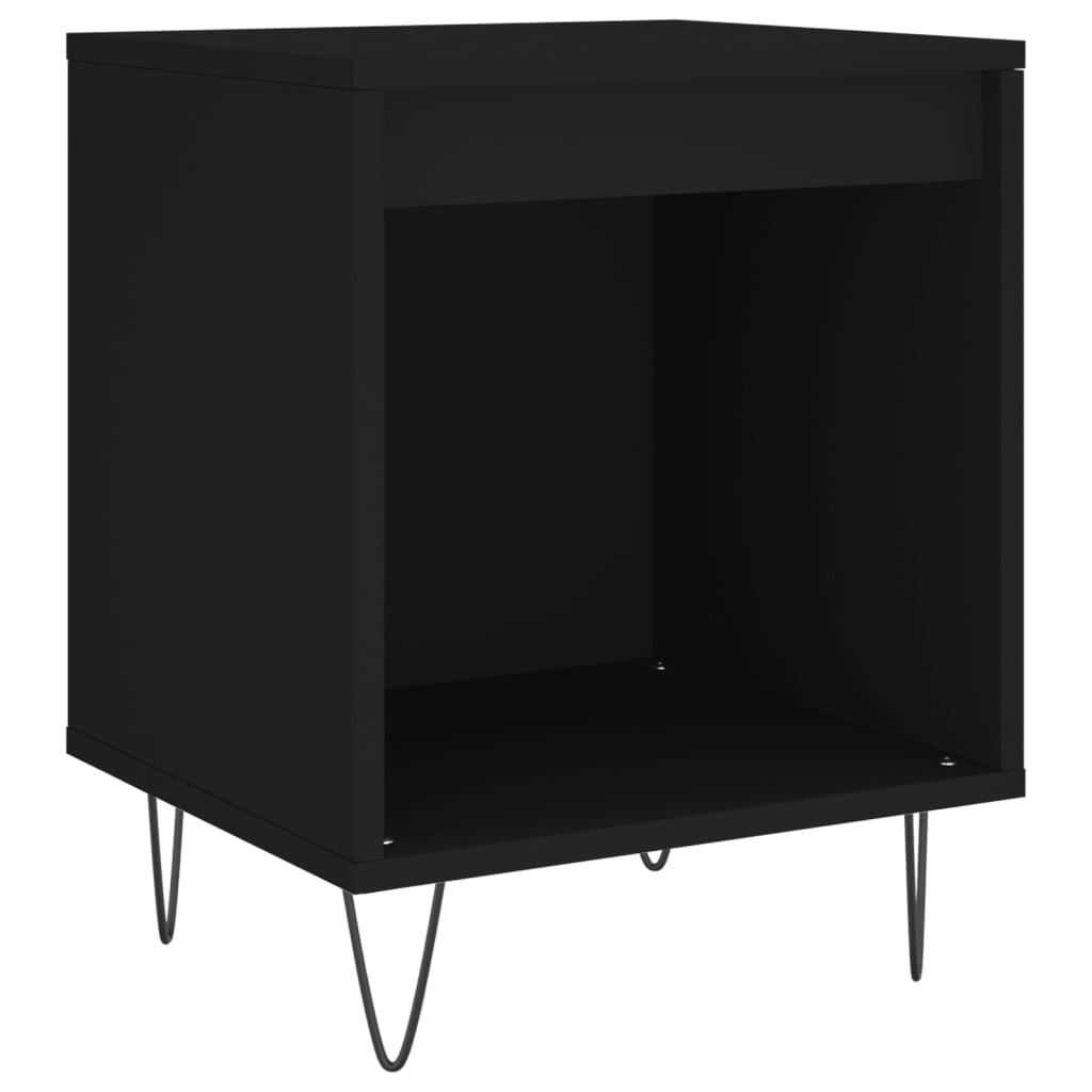 Κομοδίνο Μαύρο 40 x 35 x 50 εκ. από Επεξεργασμένο Ξύλο