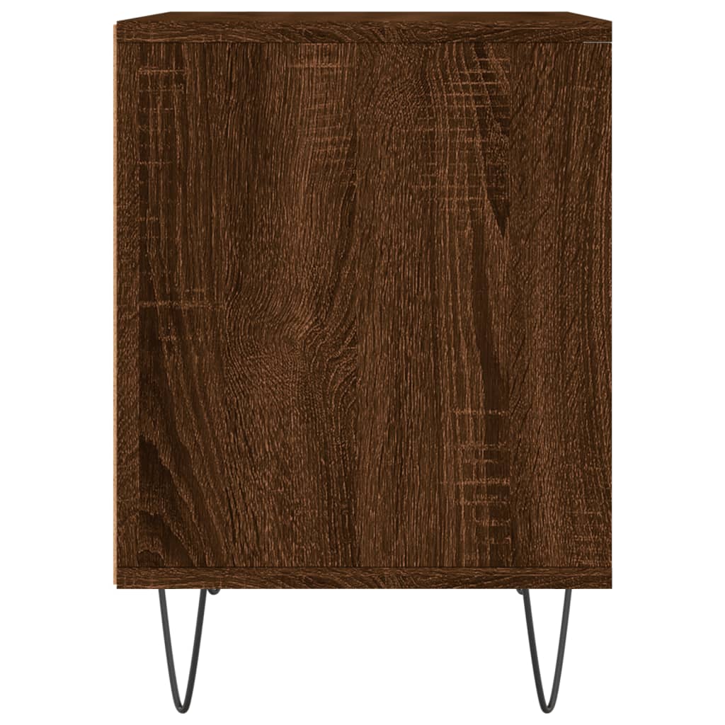 Κομοδίνα 2 τεμ. Καφέ Δρυς 40 x 35 x 50 εκ. από Επεξεργ. Ξύλο