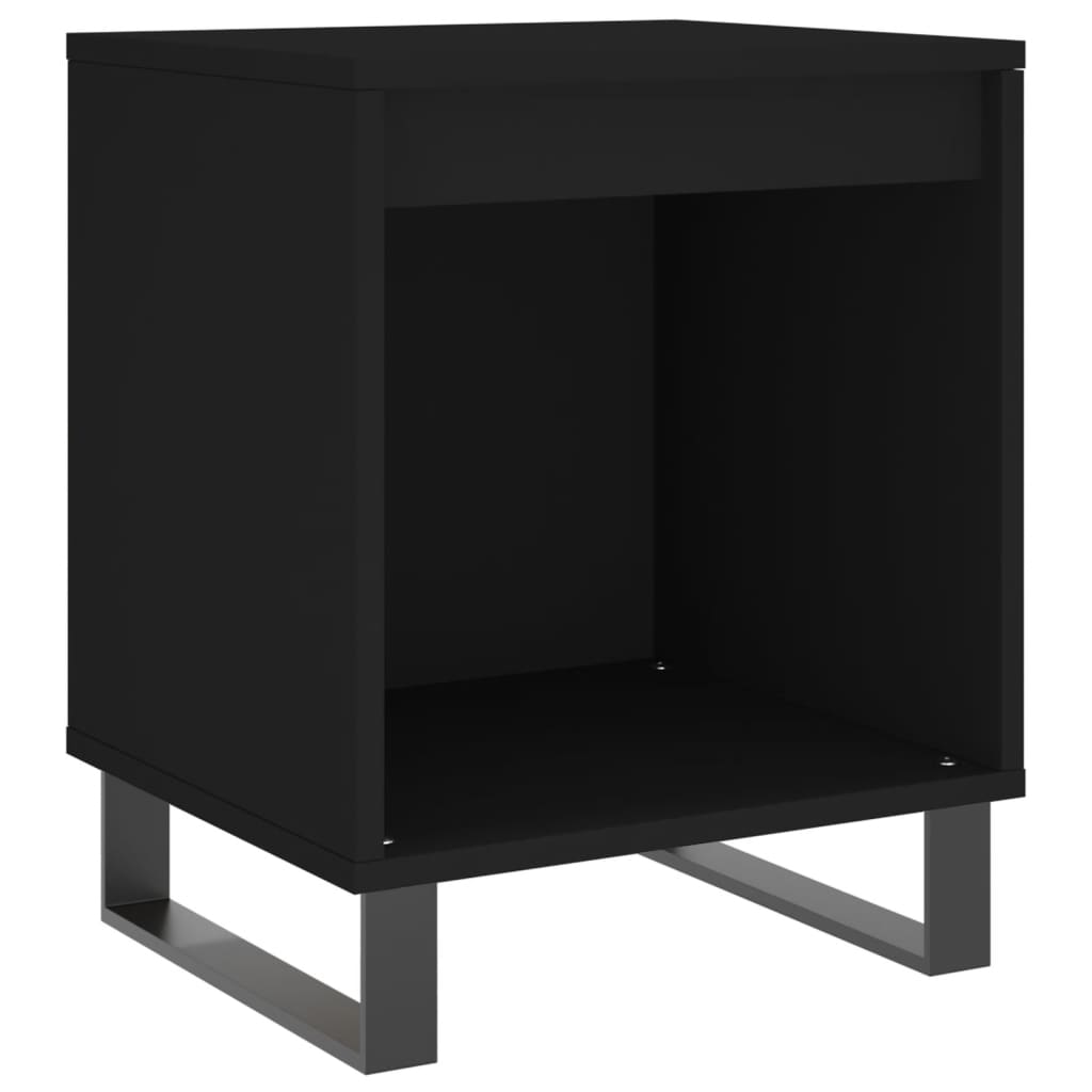 Κομοδίνα 2 τεμ. Μαύρα 40 x 35 x 50 εκ. από Επεξεργασμένο Ξύλο