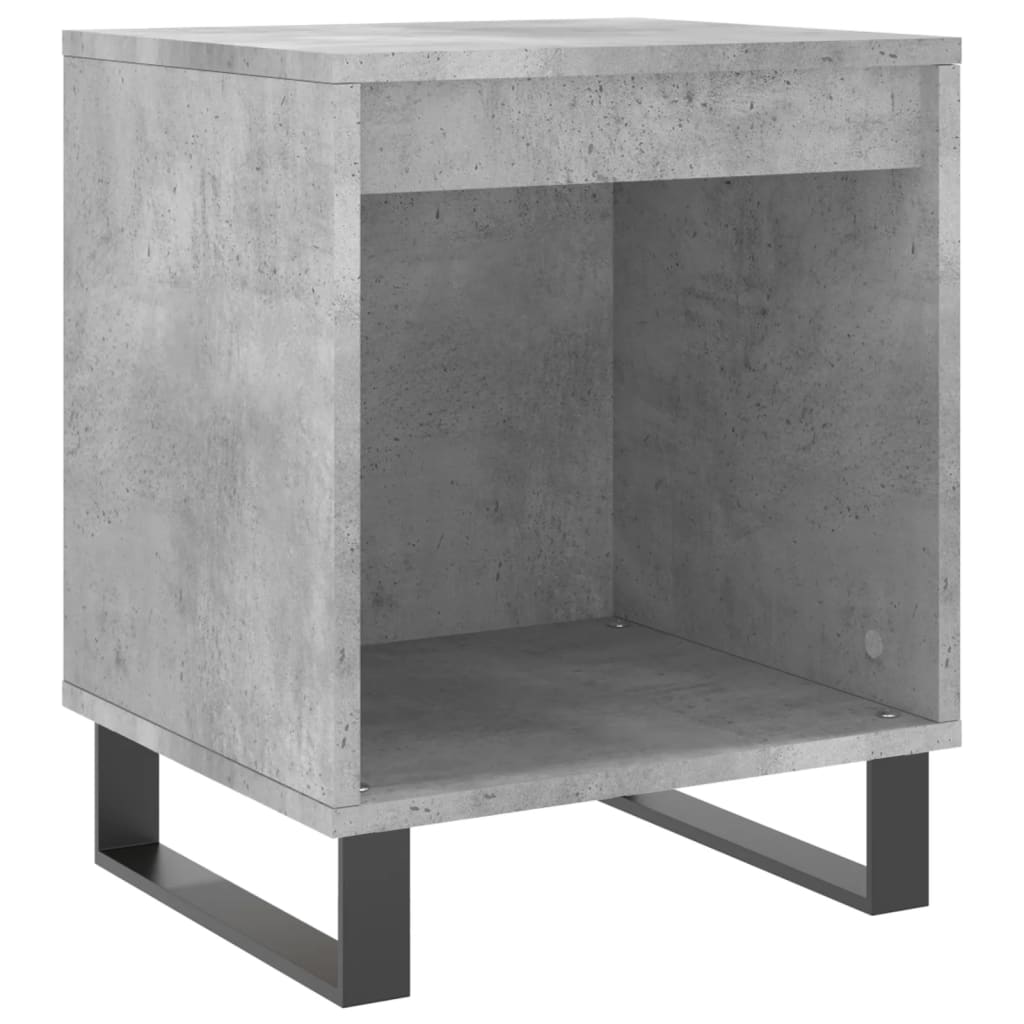 Κομοδίνα 2 τεμ. Γκρι Σκυροδέματος 40x35x50 εκ. Επεξεργ. Ξύλο