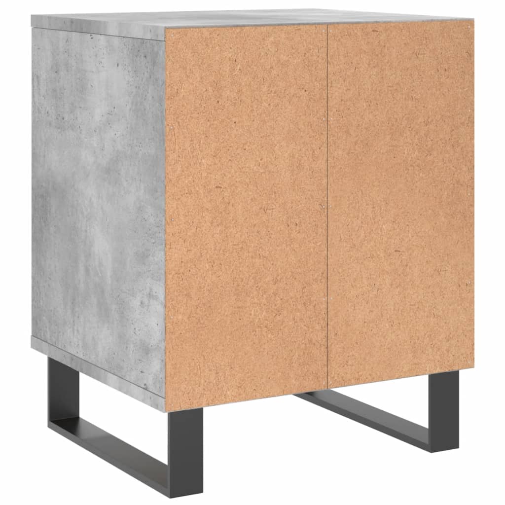 Κομοδίνα 2 τεμ. Γκρι Σκυροδέματος 40x35x50 εκ. Επεξεργ. Ξύλο