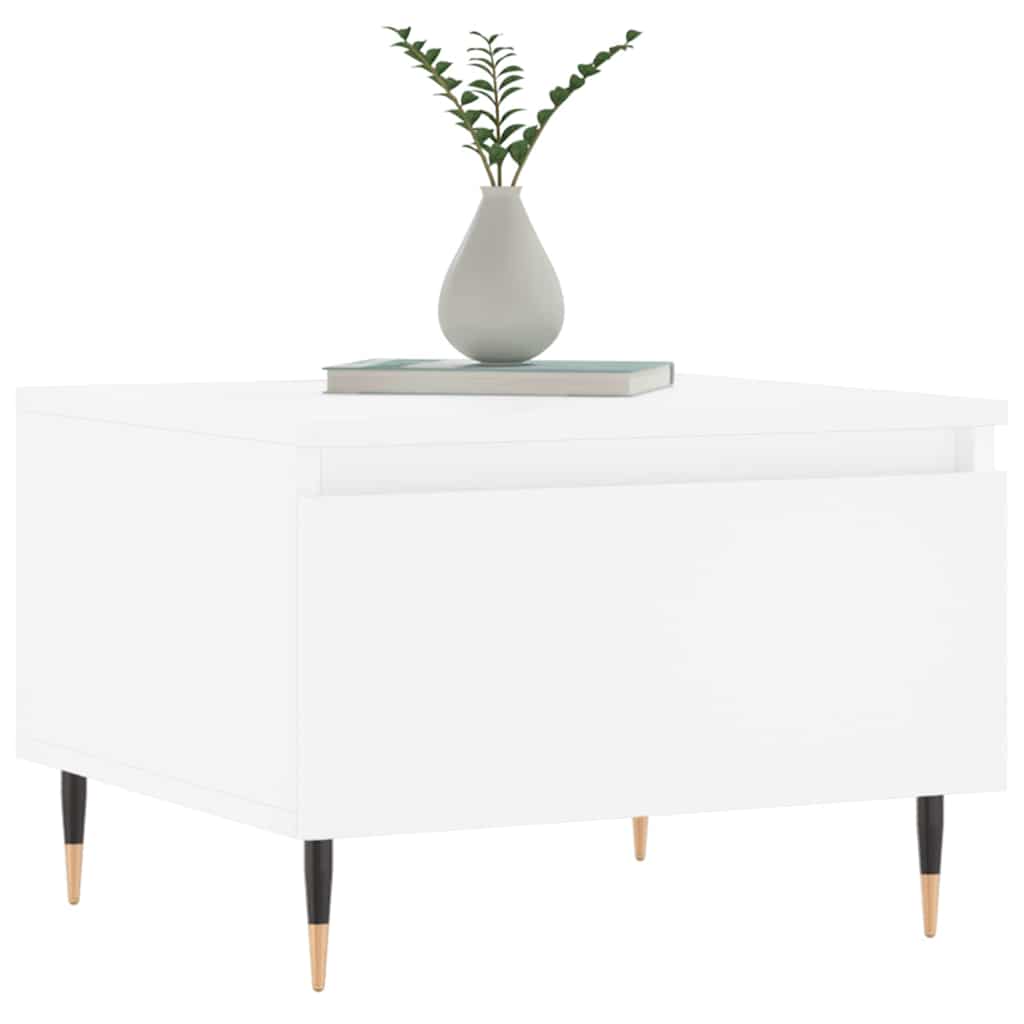 Τραπεζάκι Σαλονιού Λευκό 50 x 46 x 35 εκ. Επεξεργασμένο Ξύλο