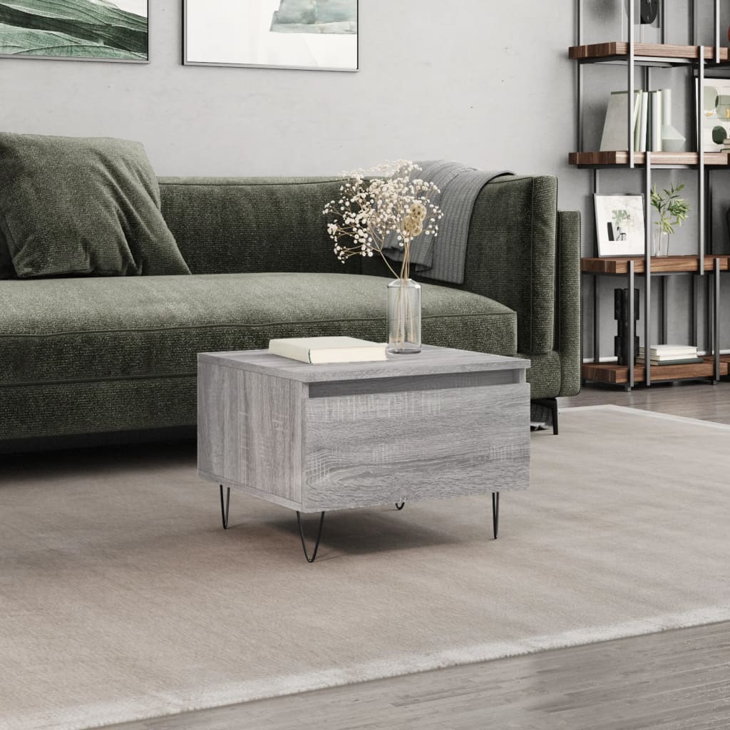 Τραπέζι Σαλονιού Γκρι Sonoma 50x46x35 εκ. Επεξεργασμένο Ξύλο - Pakobazaar