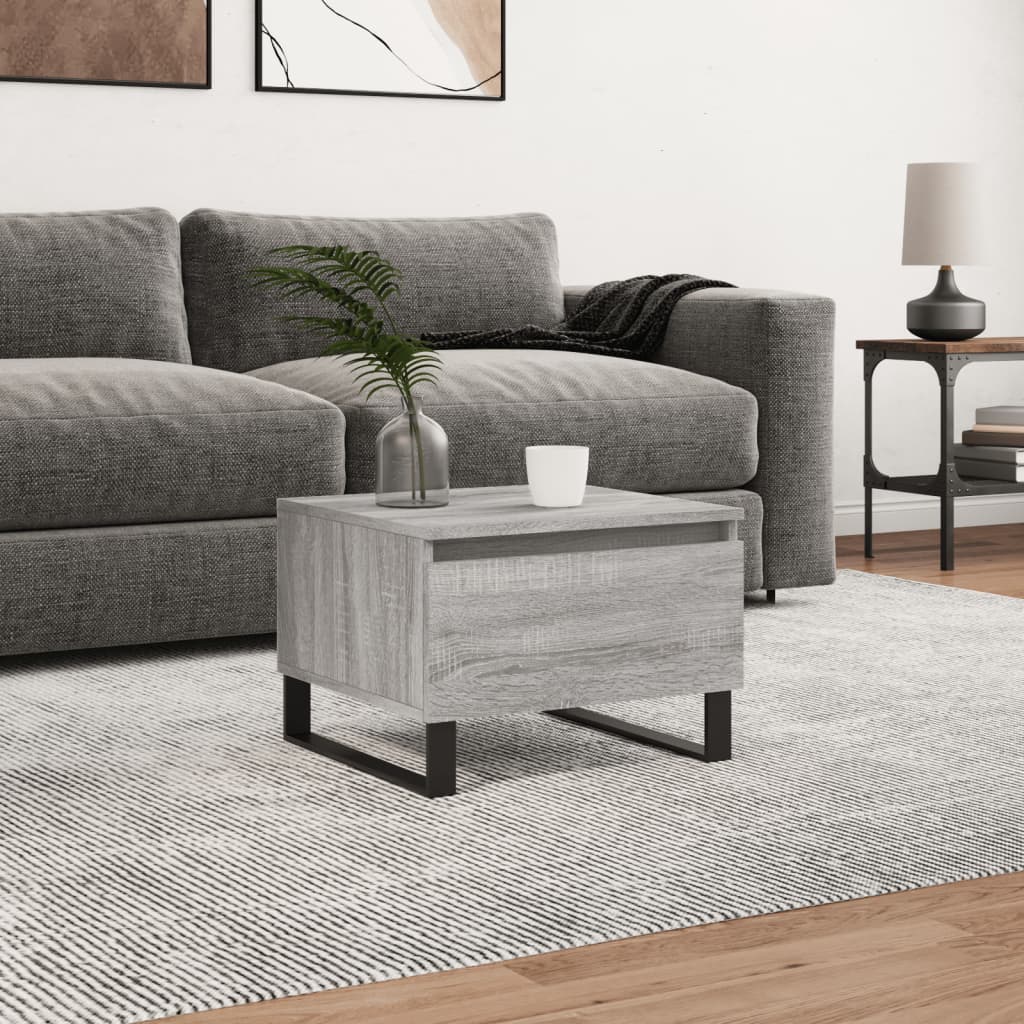 Τραπέζι Σαλονιού Γκρι Sonoma 50x46x35 εκ. Επεξεργασμένο Ξύλο