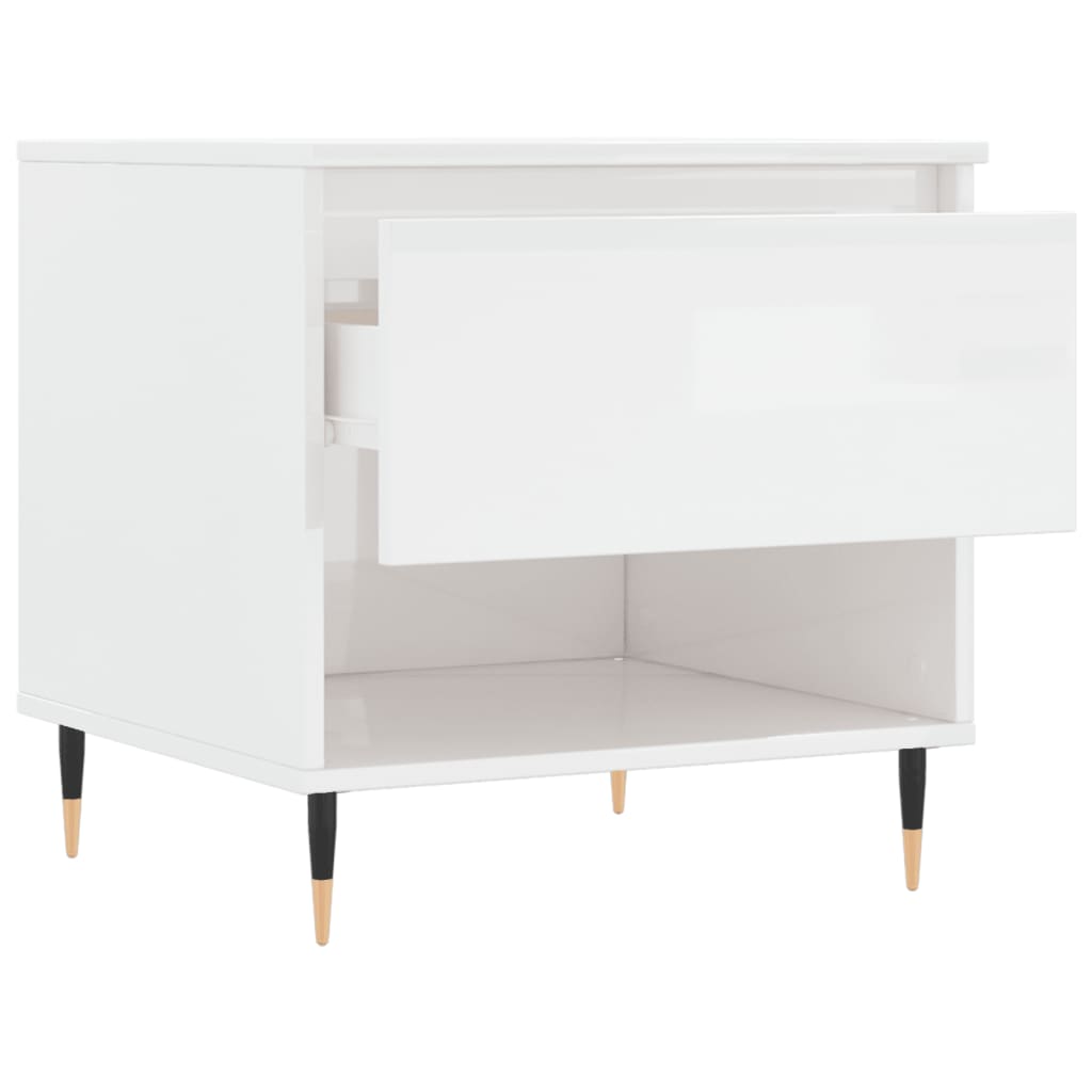 Τραπεζάκι Σαλονιού Γυαλιστ. Λευκό 50 x 46 x 50εκ. Επεξεργ. Ξύλο