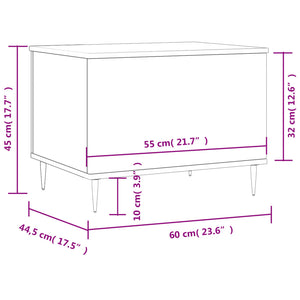 Τραπεζάκι Σαλονιού Γκρι Sonoma 60x44,5x45εκ. Επεξεργασμένο Ξύλο
