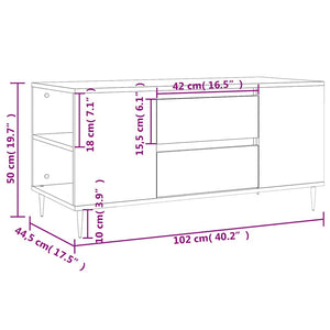Τραπεζάκι Σαλονιού Γκρι Σκυροδεμ. 102x44,5x50 εκ. Επεξεργ. Ξύλο