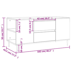 Τραπεζάκι Σαλονιού Γκρι Sonoma 102x44,5x50 εκ.