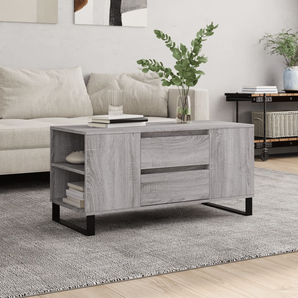 Τραπεζάκι Σαλονιού Γκρι Sonoma 102x44,5x50 εκ.